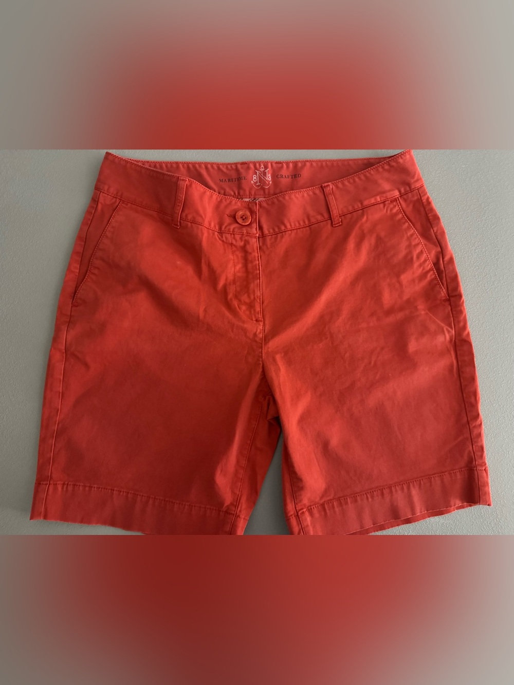 Nautica Washed Red Classic Cotton Shorts 6